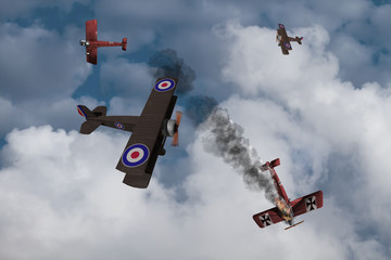World War One Aircraft in a dogfight © Keith Tarrier