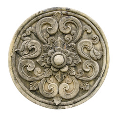 Lotus Flower  Stone carving clipping path included © phaitoon