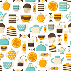 Seamless teatime background