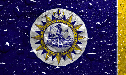 flag of Nashville with rain drops
