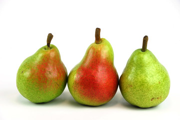 fresh Bartlett pears on white background