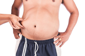 Naklejka premium body man fat belly