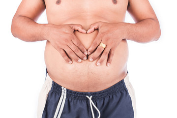 Naklejka premium body man fat belly