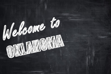 Chalkboard background with chalk letters: Welcome to oklahoma