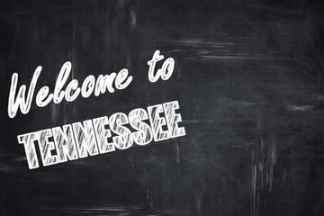 Chalkboard background with chalk letters: Welcome to tennessee