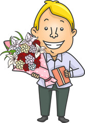 Man Bouquet Flowers Gift