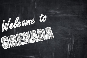 Chalkboard background with chalk letters: Welcome to grenada