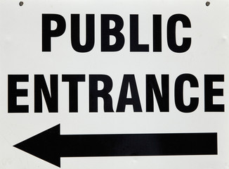 public entrance direction sign signage