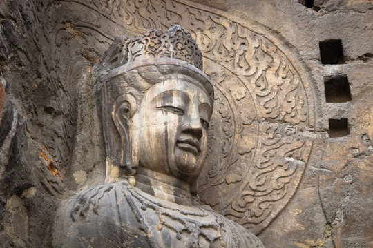 Budha's statue at Longmen Grottoes, Luoyang, Henan, China