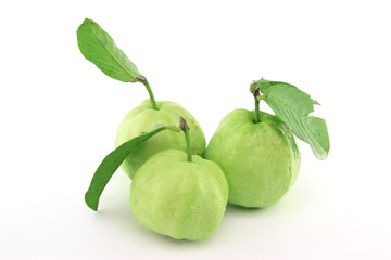 Guavas with leaves