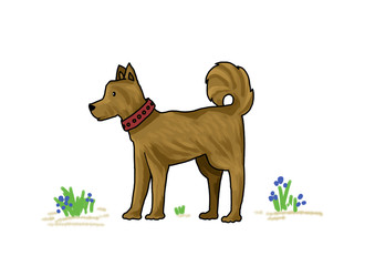 茶色の犬のイラスト