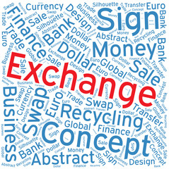 Exchange ,Word cloud art  background