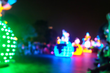 Fototapeta na wymiar blur night parade on the road