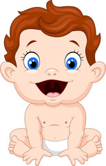 Cute baby boy sitting 