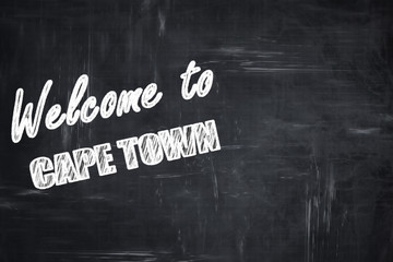 Chalkboard background with chalk letters: Welcome to cape town