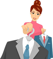 Fashion Girl Pick Guy Suit