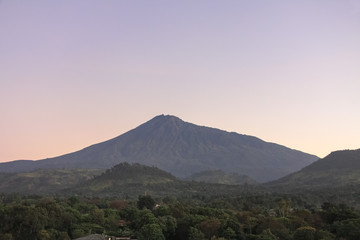 Fototapeta na wymiar Sunrise over Mount Meru. Arusha, Tanzania. 