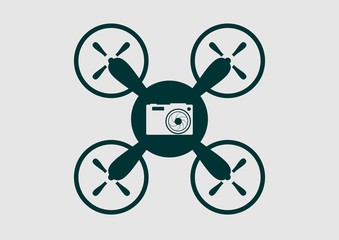 Drone quadrocopter icon. Digital camera symbol