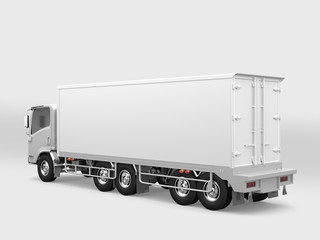 Commercial Delivery / Cargo Truck isolated on white .3d rendering