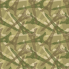 French military seamless pattern. Texture for soldiers of Eiffel