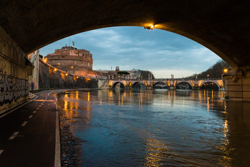 Roma (Rome, Italia) - Castel Sant'Angelo e Lungotevere
