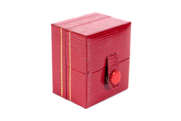 Red elegant jewelry paper box isolated on white background