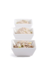 tuna salad in white cup