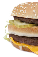 cropped image of cheese burger