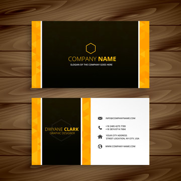 Business Card Yellow Template