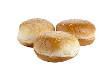 three burger buns