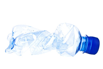 Used plastic bottle on a white background