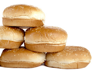 Fototapeta na wymiar arrangement of hamburger buns