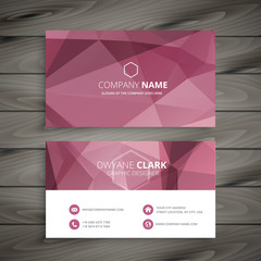 pink abstract polygonal business card