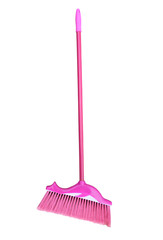 Sweeping plastic broom isolate on white (clipping path)