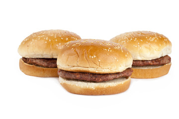 hamburger sandwiches on a white background