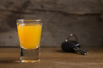 Car keys with one shot glasses