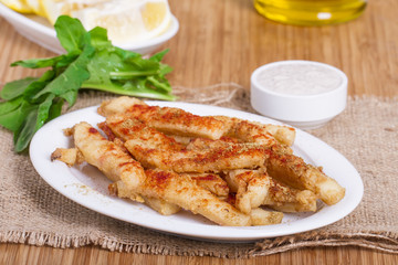 Fried Ink Fish, Potato, Chicken