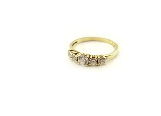 Engagement rings with gems on white background