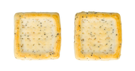 Simple square crackers isolated
