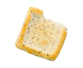 Broken square cracker isolated