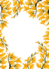 Yellow Bastard Teak flowers pattern background