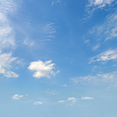 light cumulus clouds in the blue sky