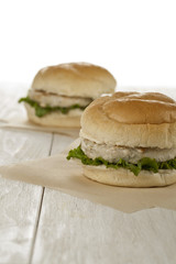 two chicken burgers