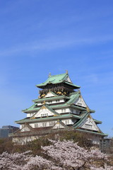 Osaka Castle and cherry blossom
