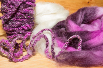 Handspun artyarn and wool fleece