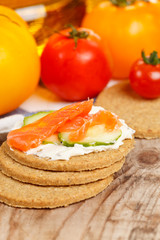 fresh vegetables and oatmeal cookies