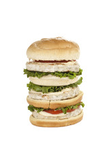 tall chicken burger sandwich