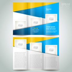 brochure design template geometric abstract element color yellow