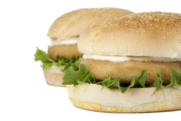crispy burgers closeup