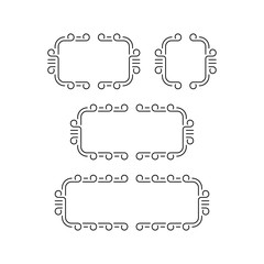 Flourishes Calligraphic Frame. Retro Design for Invitations, Posters and Badges. Vintage Decoration Element. Vector Illustration Template.